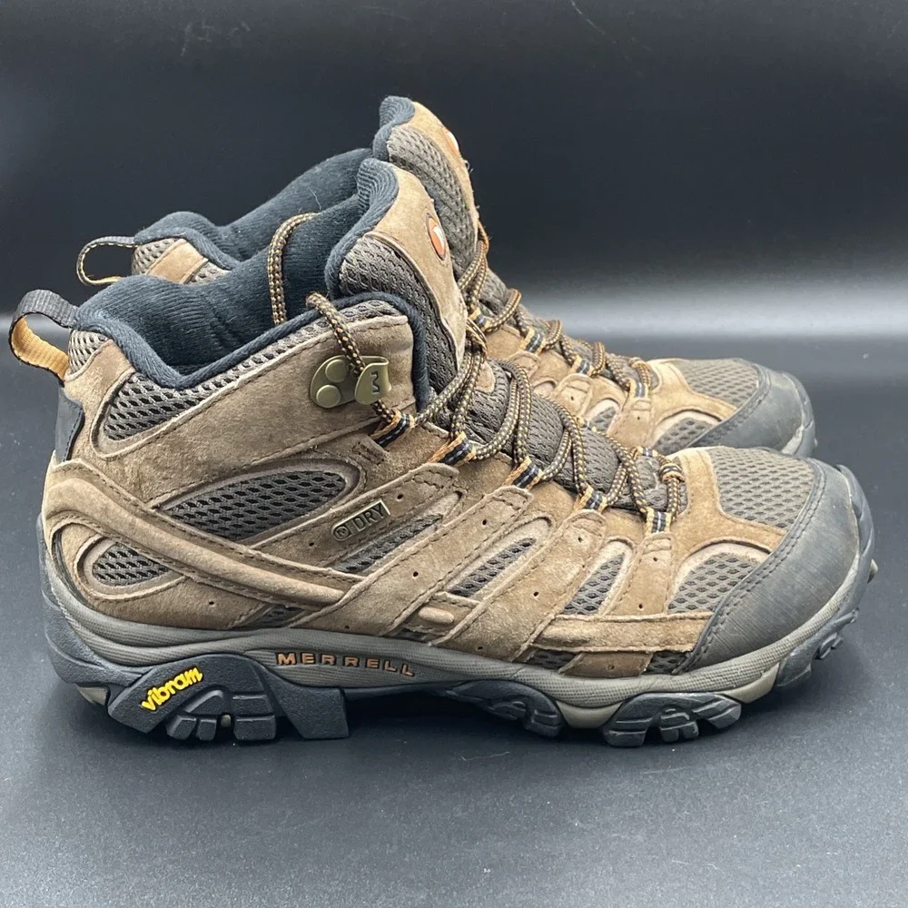 Merrell Moab 2 Mid Men's Size 7 Earth Brown Waterproof Trail Hiking Boots